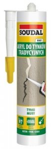 Silikon Akrylowy Do Tynków 280ml Biały Tynki Tradycyjne Fasady Soudal