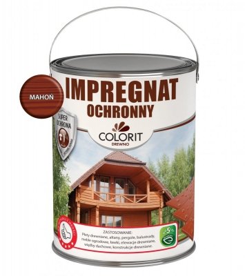 Colorit Impregnat Szybkoschnący 4,5L MAHOŃ drewna do Ochronny wodny