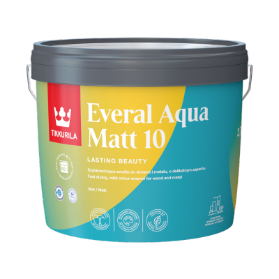 Tikkurila Everal Aqua 2,7L BIAŁA Matt 10 MATOWA emalia akrylowa do wnętrz i na zewnątrz