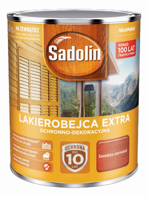 Sadolin Extra lakierobejca 0,75L CZERWIEŃ SZWEDZKA 98 drewna