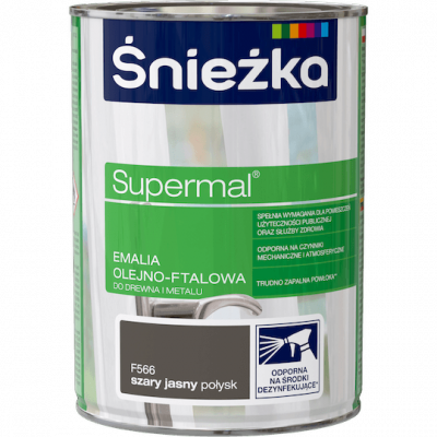 Śnieżka Olejna SZARY JASNY F566 0,8L Supermal farba olejno-ftalowa drewna metalu emalia połysk