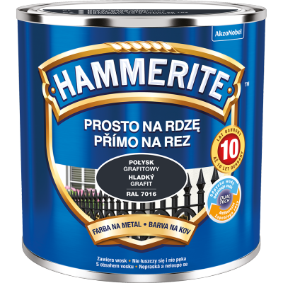 Hammerite Na Rdzę 0,25L GRAFIT-OWY RAL7016 POŁYSK hamerite farba szybkoschnąca antykorozyjna gruntoemalia