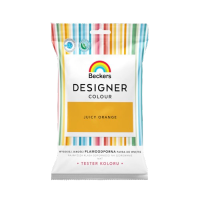 Beckers TESTER JUICY ORANGE Designer Colour farba lateksowa mat-owa do ścian sufitów