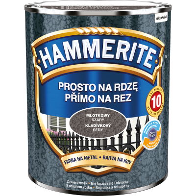 Hammerite Na Rdzę 0,7L SZARY MŁOTKOWY hamerite farba szybkoschnąca antykorozyjna gruntoemalia