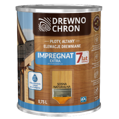 Drewnochron SOSNA NATURALNA 0,75L Impregnat Extra do drewna powłokotwórczy płotów altan elewacji