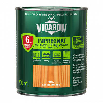 Vidaron Impregnat 0,7L V05 Teak Naturalny do drewna powłokotwórczy