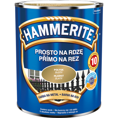 Hammerite Na Rdzę 0,7L ZŁOTY POŁYSK hamerite farba szybkoschnąca antykorozyjna gruntoemalia