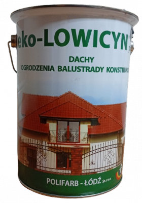 EKO-Lowicyn 5L RAL8017 BRĄZ-OWY Czekoladowy PÓŁMAT farba na dach do stali aluminium tynku betonu PCW Polifarb-Łódź