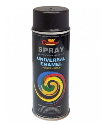 Spray Uniwersalny RAL9005 CZARNY MAT 400ml emalia Champion czarna do metalu plastiku drewna gipsu