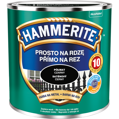 Hammerite Na Rdzę 0,25L CZARNY PÓŁMAT hamerite farba szybkoschnąca antykorozyjna gruntoemalia czarna