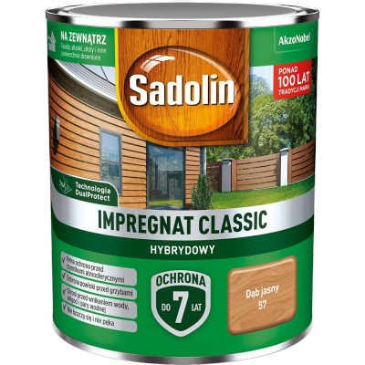 Sadolin Classic impregnat 0,75L DĄB JASNY 57 do drewna clasic Hybrydowy płotów altanek fasad