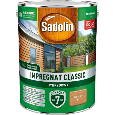 Sadolin Classic impregnat 4,5L DĄB JASNY 57 do drewna clasic Hybrydowy płotów altanek fasad