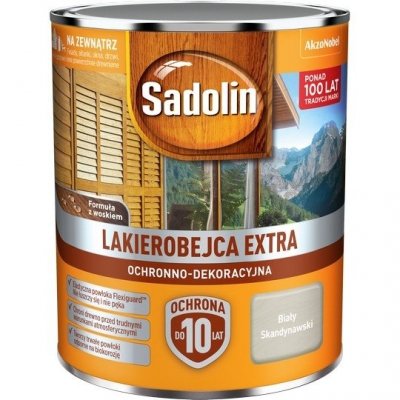 Sadolin Extra lakierobejca 0,75L BIAŁY SKANDYNAWSKI drewna