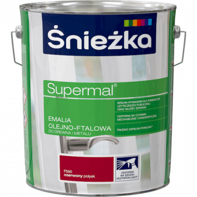 Śnieżka Olejna CZERWONY F590 czerwona 10L Supermal farba olejno-ftalowa drewna metalu emalia połysk