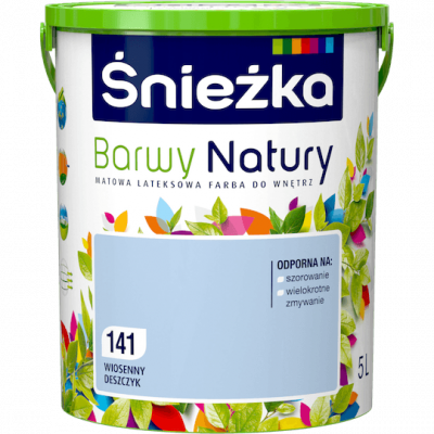 Śnieżka Barwy Natury 5L Wiosenny Deszczyk 141 mat farba do wnętrz ścian sufitów emulsja