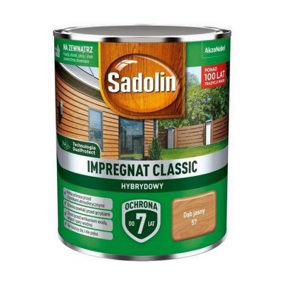 Sadolin Classic impregnat 0,75L DĄB JASNY 57 do drewna clasic Hybrydowy płotów altanek fasad
