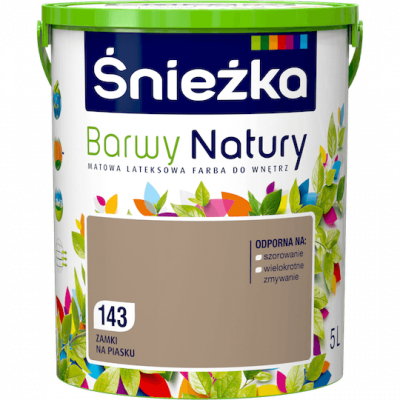 Śnieżka Barwy Natury 5L Zamki Na Piasku 143 mat farba do wnętrz ścian sufitów emulsja