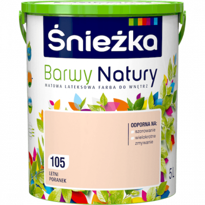 Śnieżka Barwy Natury 5L Letni Poranek 105 mat farba do wnętrz ścian sufitów emulsja