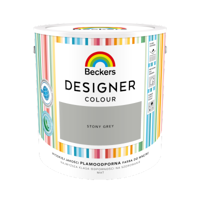 Beckers 2,5L STONY GREY Designer Colour farba lateksowa mat-owa do ścian sufitów