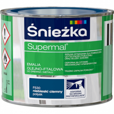 Śnieżka Olejna NIEBIESKI CIEMNY F530 0,2L Supermal farba olejno-ftalowa drewna metalu emalia połysk