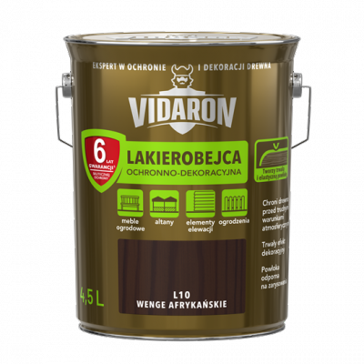 Vidaron Lakierobejca 4,5L L10 Wenge Afrykańskie do drewna ochronno-dekoracyjna połysk