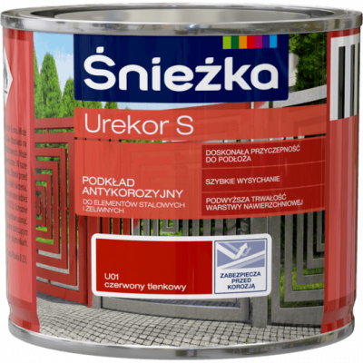 Śnieżka Urekor S 0,2L CZERWONY TLENKOWY unikor minia podkład antykorozyjny farba przeciw rdzy czerwona