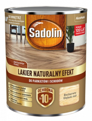 Sadolin Lakier Naturalny Efekt MAT-OWY 0,7L do parkietów podłóg schodów szybkoschnący wodny drewna głęboki