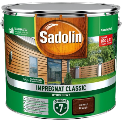 Sadolin Classic impregnat 9L CIEMNY ORZECH do drewna clasic Hybrydowy płotów altanek fasad
