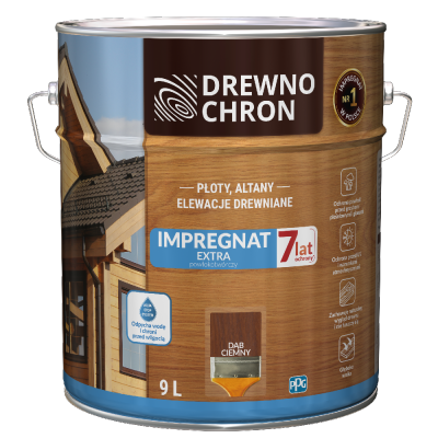 Drewnochron DĄB CIEMNY 9L Impregnat Extra do drewna powłokotwórczy płotów altan elewacji