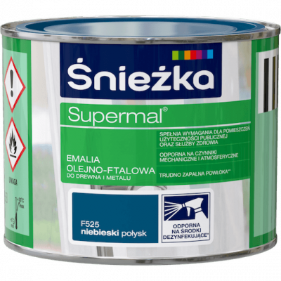 Śnieżka Olejna NIEBIESKI F525 0,2L Supermal farba olejno-ftalowa drewna metalu emalia połysk