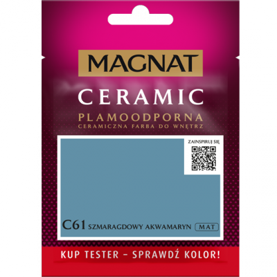 MAGNAT Ceramic TESTER C61 Szmaragdowy Akwamaryn ceramik ceramiczna farba do wnętrz plamoodporna