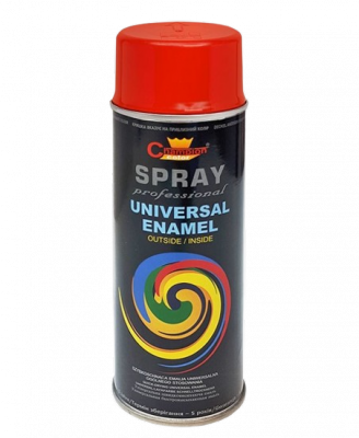 Spray Uniwersalny RAL3000 CZERWONY OGNISTY 400ml emalia Champion do metalu plastiku drewna gipsu