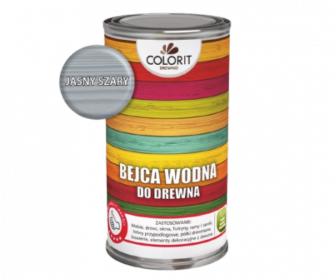 Colorit Bejca Wodna do drewna 0,5L JASNY SZARY 500ml szybkoschnąca bezzapachowa dekoracyjna