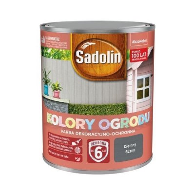 Farba na drewno ceramikę kamień cegły 0,7L SZARY CIEMNY Kolory Ogrodu Sadolin