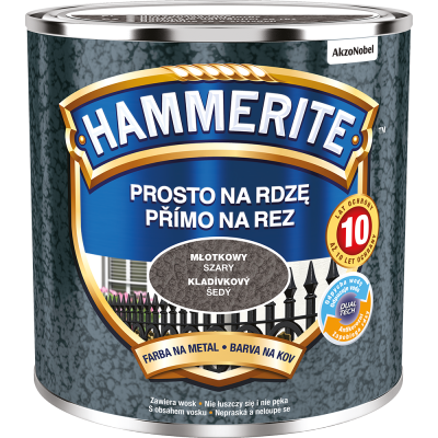 Hammerite Na Rdzę 0,25L SZARY MŁOTKOWY hamerite farba szybkoschnąca antykorozyjna gruntoemalia