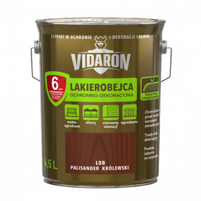 Vidaron Lakierobejca 4,5L L08 Palisander Królewski do drewna ochronno-dekoracyjna połysk