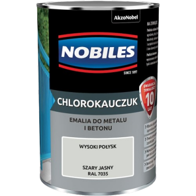 Chlorokauczuk 0,9L RAL7035 SZARY JASNY Nobiles farba metalu betonu emalia stali żeliwa