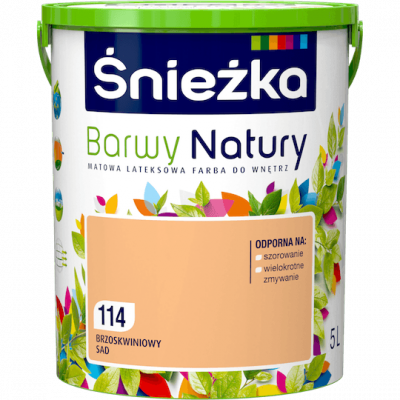 Śnieżka Barwy Natury 5L Brzoskwiniowy Sad 114 mat farba do wnętrz ścian sufitów emulsja