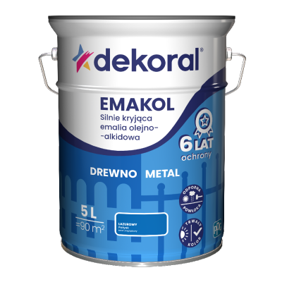 Dekoral Olejna 5L LAZUROWY emakol alkidowa emalia farba drewna metalu połysk niebieski