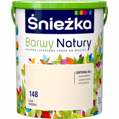 Śnieżka Barwy Natury 5L Lilia Wodna 148 mat farba do wnętrz ścian sufitów emulsja