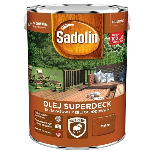 Sadolin Superdeck olej 10L MAHOŃ 75 tarasów drewna do