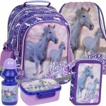 KONIE KOMPLET 5W1 PLECAK DLA DZIEWCZYN SZKOLNY DO PODSTAWÓWKI DERFORM HORSE