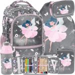 PLECAK SZKOLNY DO PODSTAWÓWKI BALETNICA PASO KOMPLET 5 ele. DLA DZIEWCZYNY