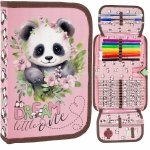 PIÓRNIK MIŚ PANDA SZKOLNY DO PODSTAWÓWKI DLA DZIEWCZYNY Z WYPOSAŻENIEM