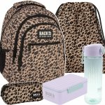BACKUP MŁODZIEŻOWY SZKOLNY PLECAK PANTERKA KOMPLET 5el USTA DLA DZIEWCZYNY