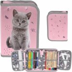 Kotki Piórnik Szkolny Dziecięcy z Wyposażeniem dla Uczennic Podstawówki Różowy