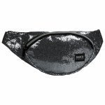 Saszetka na Pas Nerka Torebka Biodrówka Dziewczęca Szara Cekinowa