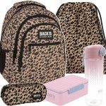 BACKUP MŁODZIEŻOWY SZKOLNY PLECAK PANTERKA ZESTAW 5el USTA DLA DZIEWCZYNY