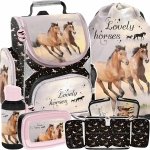 TORNISTER KOŃ KOMPLET 5w1 SZKOLNY Z KONIEM DO 1 KLASY DO PODSTAWÓWKI KONIE