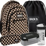 SZKOLNY PLECAK MŁODZIEŻOWY BACKUP KOMPLET 5w1 SZACHOWNICA BEŻOWA KRATA